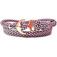 HanseCharms - Maritimes Surfer Anker Armband-Paracord Typ III Armband-Verstellbar-Unisex-Wickelarmband-Geschenkidee-Rose Pink Diamonds