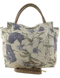 Bolso dos asa de mano lona con flores