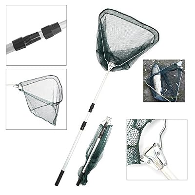 MultiWare Épuisette De Pêche Triangulaire Télescopique Poignée En Aluminium