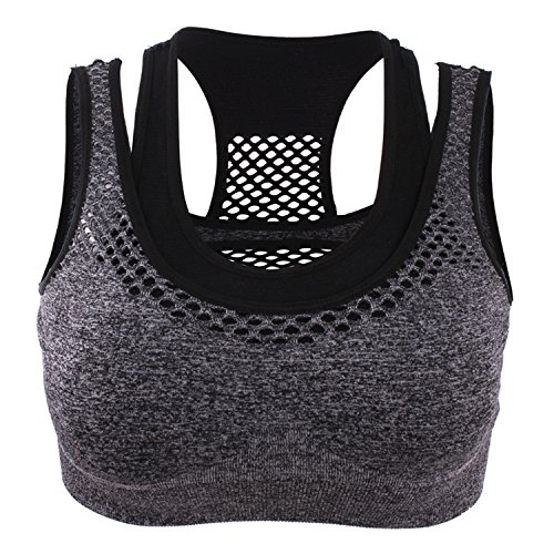 Libella Damen Bügelloser Sport-Bustier schwarz/grau 3732
