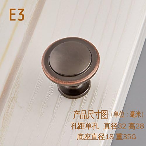 DaMonicv Handle modern minimalist furniture cabinet metal handle single hole drawer handle continental Shoe Closet cabinet door handle,E3 single hole French red ancient