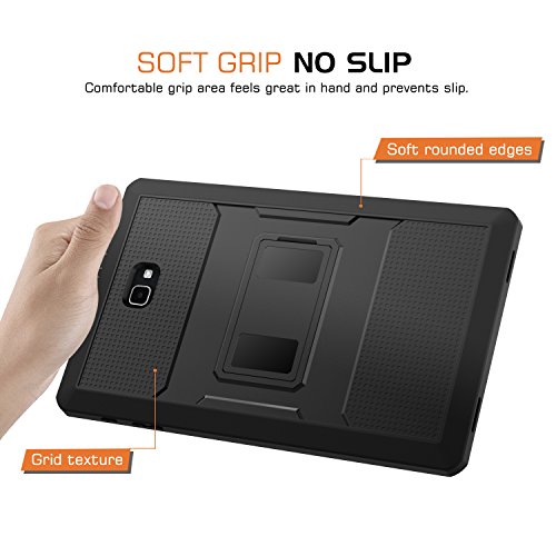 MoKo Galaxy Tab A 10.1 Hülle – [Heavy Duty] Ganzkörper-Rugged Hybrid Stand Cover Schutzhülle mit integriertem Displayschutz für Samsung Galaxy Tab A 10.1″ (2016) Wi-Fi/ LTE T580N / T585N, Schwarz - 8
