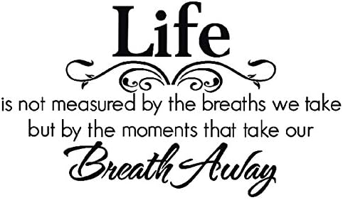 Restly "Life is not measured by the breaths we take ,but by the moments that take our breath away."English Proverbs Wall Stickers Decor Living Room Wall Stickers Decor