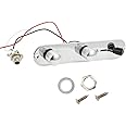 Alnicov 3 Way Loaded Prewired Control Plate Switch Harness Knobs With Jack for TL Tele Telecaster Guitar Chrome