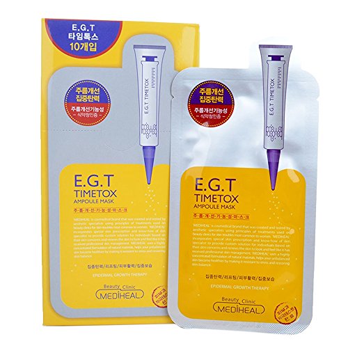 Mediheal E.G.T Timetox Ampoule Mask Packs 10 Sheets Korean Skin Care Cosmetics