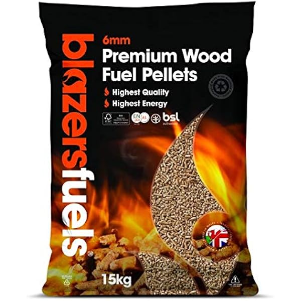 Blazers HEAT007 Fuel Premium Wood Pellets 15kg, Beige : Amazon.co.uk: Garden