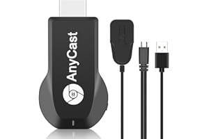 AMNF Adaptateur d'affichage sans fil, 4K 1080p HD-MI WiFi Mobile Screen Mirroring Receiver Dongle pour i-Phone Mac i-OS Android vers TV Projecteur Support Miracast Airplay DLNA