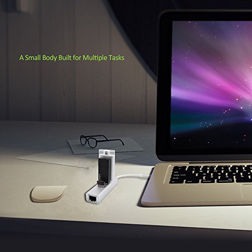 OMARS® USB C Hub auf 3 Port USB 3.0 + Ethernet Anschluss Netzwerkadapter Type C Hub für New Macbook, Macbook Pro 2016, Google ChromeBook Pixel 2015, usw. - 6