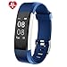 Produktbild YAMAY® Fitness Armband mit Pulsmesser,Fitness Tracker Aktivitätstracker Bluetooth Smart Armband Schrittzähler Uhr mit Schlafmonitor Kalorienzähler Vibrationsalarm Anruf SMS Whatsapp Beachten kompatibel mit iPhone Android Handy (Blau)