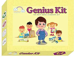 Genius Kit for 4,5,6 Year Old Boys and Girls: The Best Home Learning Kit with Practice in Addition, Subtraction, Quizzing, General Knowledge, Art, 6 Habitat Puzzles, Excellent Gift