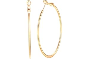 IMINI 60 mm złote duże kolczyki koła dla kobiet dziewcząt obręcze ze stali nierdzewnej hipoalergiczne dla wrażliwych uszu, Stal nierdzewna, Bez kamienia