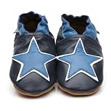 Soft Leather Baby Shoes Blue Star 6-12 Months