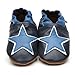 Soft Leather Baby Shoes Blue Star 12-18 Months