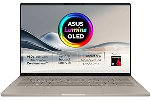 ASUS Zenbook A14 OLED UX3407QA Laptop | 14.0 inch Full HD OLED Screen | Copilot+ PC | 32 Hour Battery | Qualcomm Snapdragon X1-26-100 | 32GB LPDDR5X RAM | 1TB PCIe SSD | Backlit Keyboard | Windows 11