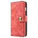 Produktbild Samsung Galaxy S8 Leder Hülle Brieftasche mit Kartenfächer Geldscheinfach Premium mit abnehmbaren Magnet Handy Schutzhülle,Rot