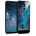 Produktbild kwmobile Huawei Mate 20 Lite Hülle - Hartglas Backcover Handy Case - Glas Hardcover für Huawei Mate 20 Lite - Galaxie Baum Wiese Design Blau Grau Schwarz