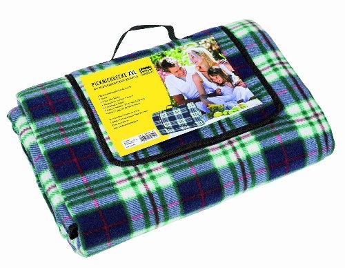 Idena 7570011 - Picknickdecke XXL blau, aus Fleece, ca. 170 x 200 cm