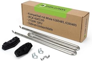 DEKAROX Värmeelement 2100 W 230 V för Miele 6260483 – ACTIVECARE, Active Care, Aurin, Ekonic, Meteor