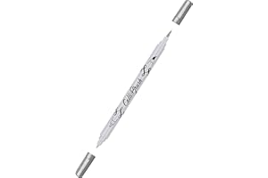 ONLINE Calli.Brush Pen avec double pointe métallique argentée métallisée, pointe pinceau et pointe de calligraphie, stylo pinceau pour lettrage à la main, stylo bullet journal, stylos de calligraphie
