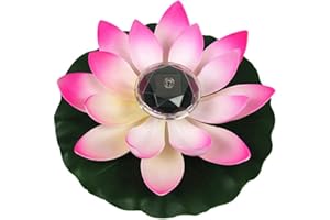 RENNICOCO Lumière de lotus, décoration de bassin flottant solaire fleur de lotus LED changeant de couleur de fleurs nuit lampe de lumière pour Pool Party Garden House