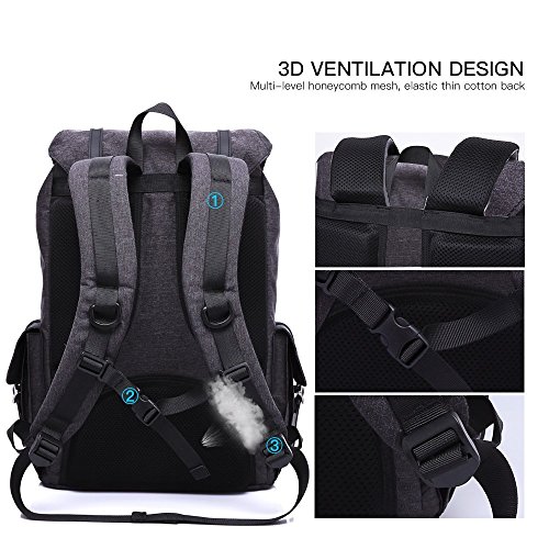 Evershop 24 liter Unisex Retro Oxford Wasserabweisend Rucks  cke Vintage-Stil Gro  er Kapazit  t Reiserucksack Wanderrucksack f  r Freizeit Camping Ou