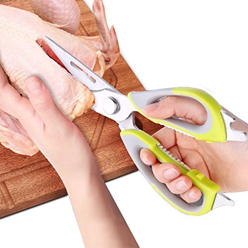 Küchenschere mit Schutzhülle von BeYself Hochwertiger Edelstahl und schwerer Einsatz ist ein Hausbedarf Allzweck-Kochen Scheren mit scharfen Klingen - 4