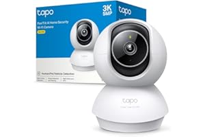 Tapo C230 3K 5MP Telecamera Wi-Fi Interno, Video Sorveglianza, Visione Notturna Avanzata, Rilevamento e Notifiche Intelligenti,Allarme acustico e luminoso integrato, Compatibile con Google e Alexa