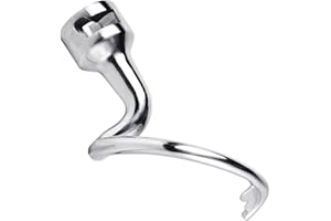 MOLOUDAN Spiralknethaken Edelstahl für KitchenAid 4,5–5 Quart Mittelgroße Küchenmaschinen mit kippbarem Motorkopf, K45DH Rührer Zubehör Spiralförmiger, Spülmaschinenfest