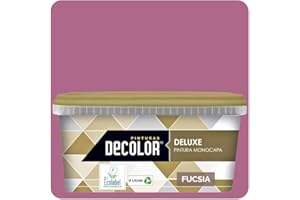 PINTURAS DECOLOR DELUXE Pintura de Interior Monocapa Mate. 4 Litros. Ecológica con Certificado Ecolabel. FUCSIA