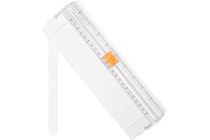 SIYINGSAERY Paper Cutter A4 A5 Portable Paper Trimmer Mini Paper Slicer Guillotine Scrapbooking Tool with Security Safeguard and Side Ruler for Craft Paper,Photo,Coupon,Label Cardstock (White)