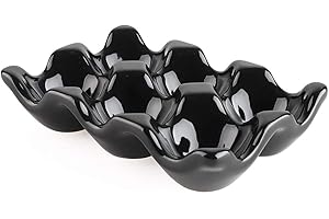BEITO Vassoio di uova in ceramica 6 tazze di ceramica Porta di uova contenitore Organizzatore di distributore di porcellana Organizzatore Anti-slitta