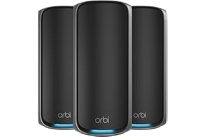 Système Mesh WiFi 7 quadribande NETGEAR Orbi Série 970 (RBE973SB) Black Edition - Routeur + 2 répéteurs satellites, sécurité, jusqu'à 27 Gbits/s, couvre 660 m2, 200 appareils, port internet 10 Gigabit