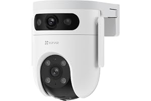 EZVIZ H9c Dual 2K+2K Dubbelobjektiv Övervakningskamera Utomhus WiFi, 360° PTZ Kamera Utomhus med Färg Mörkerseende, Smart AI