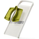 Orret Home 4 Stage Mandolin Chopper &ndash; Fruit and Vegetable Slicer, Adjustable Cutting Thickness, Safe Dog with Grip Handle