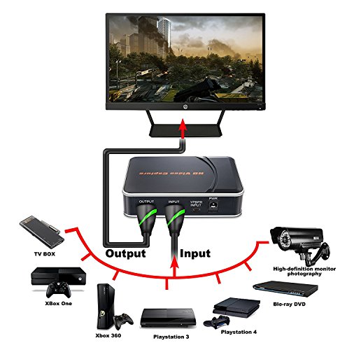Game Capture HD Videoaufnahme 1080P HDMI YPbPr Rekorder für Xbox 360 One PS3 PS4 – läuft HD Spiel - 4