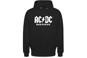 Spreadshirt AC/DC Back In Black Album White Logo Unisex Hoodie