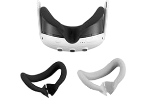 Baomaeyea 2 Stück Gesichtsabdeckung für Meta Quest 3,Silikonabdeckung Kompatibel mit Quest 3 Zubehör,MetaQuest 3 VR Headset Silikon Augenmaskenabdeckung Schweißdichtes Komfortable (Schwarz+weiß)