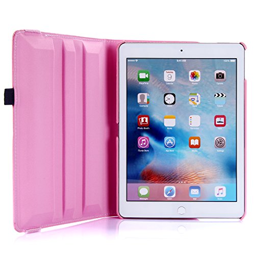 iPad Air 2 Hülle, RC iPad Air 2 / iPad 6 360 drehende Smart Hülle PU Leder Abdeckung Gehäusedeckel für Apple iPad Air 2 Sleep / Wake (Baby Rosa) - 5