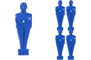 grandeemporio Calcio Balilla Set Ricambio Cinque (5) Giocatori, ometti Blu con Foro, h. mm.110 per aste Calcio Balilla Diametro mm.16.