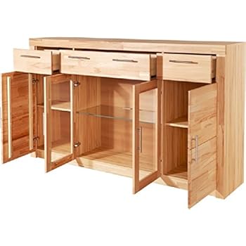 Highboard Kernbuche massiv geölt: Amazon.de: Küche & Haushalt