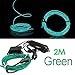 Produktbild TOOGOO(R) 2M Flexible EL Wire Neon-LED-Auto-Licht-Party Rope Tube + 12V Wechselrichter - Gruen