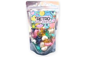 BARE BOUTIQUE Retro Bath Pearls Jumbo Pack. 30 Assorted Bath Pearls, Various Shapes and Scents. Animals, Hearts, Stars, Pearls. Ideal Stocking Filler, Quirky Gift, Secret Santa.…