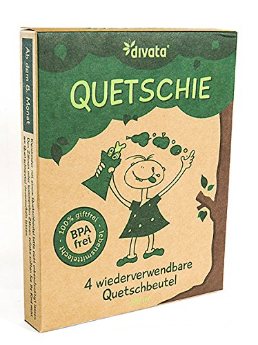divata Quetschies 170ml (4er Pack), BPA-frei – wiederverwendbare Quetschbeutel zum selbst befüllen mit u.a. Yoghurt, Smoothies, Mus. Ideal für Kita- & Schul-Kinder - 8