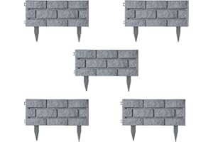 Prime Garden® MurranPalisade - Rasenkante Gartenpalisade Beetumrandung Gartenumrandung SteinOptik (2.22 m)