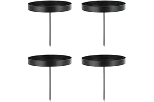 ‎ROMADEDI Romadedi Kerzenhalter Adventskranz Stumpenkerzen Schwarz 8cm - 4er Set Advent Kerzenständer ohne Dorn Adventsteller Kranz zum Stecken für Kerzen Weihnachten Deko Tischdeko