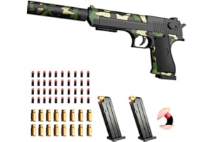 AGDLLYD Toy gun with soft bullets,Foam Blasters,toy gun for Boys with ejectable magazine-1:1 size toy gun with magazine for safety training or play,unique gift-Army green