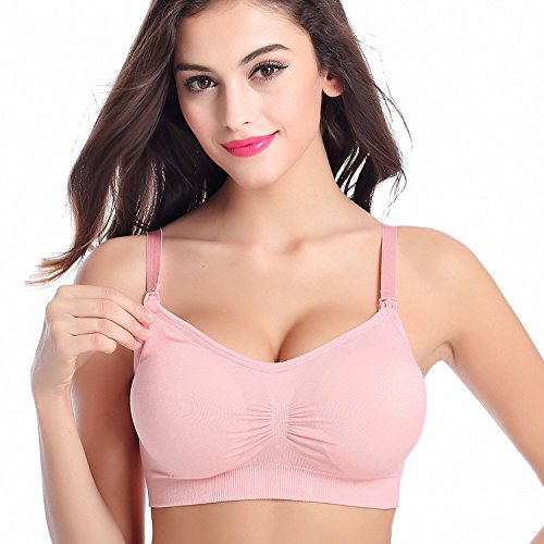 Coffeepop Women's Solid Comfort Seamless Maternity Breastfeeding Nursing Bra Sleep Bra