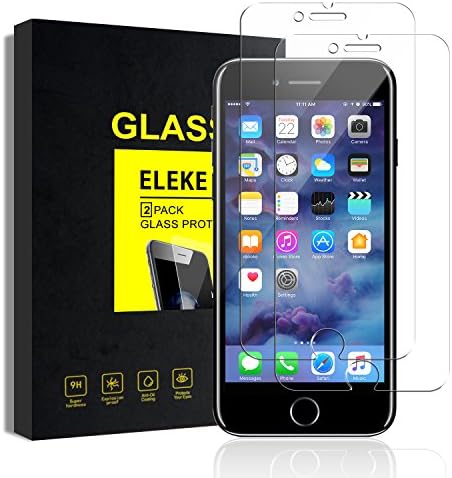ELEKE iPhone 7 Screen Protector(2-Pack), 0.3mm 9H Hardness Shatterproof Tempered Glass ,Anti-Scratch Ultra Clear 3D Touch Compatible for iPhone7(4.7 inch)