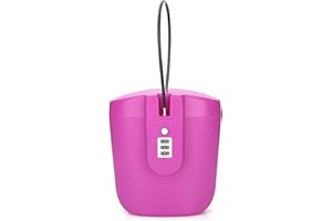 Soleebee Caja de seguridad portátil antirrobo, bolsa de seguridad portátil, caja de seguridad para viajes, playa, con números, para la playa, viajes, camping, deportes al aire libre (rosa)