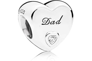 CWOne Designs S925 Sterling Silver Family Moments Love Heart Charm for Pandora Charm Bracelets.